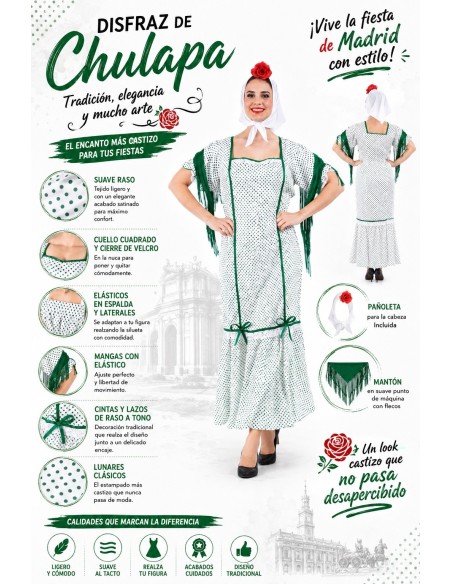 Costume Chulapa Taglia M | Costumi per Adulti Il Re del Carnevale